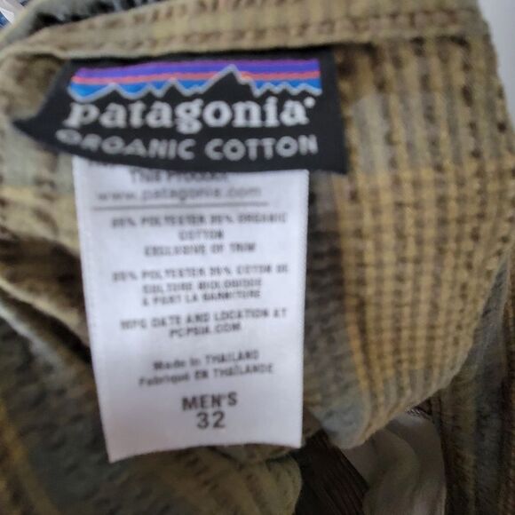 PATAGONIA BROWN CHECK ORGANIC COTTON SHORTS 32 Mens - Picture 4 of 4